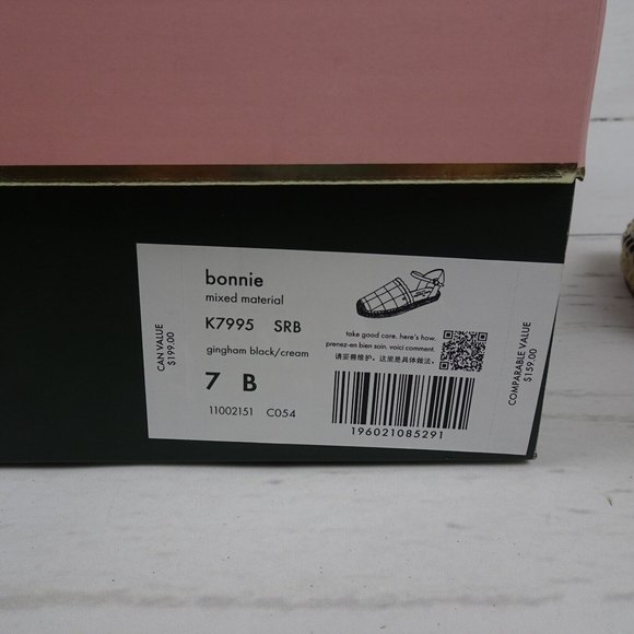 New KATE SPADE Bonnie Espadrille Sandals Sling Back Flats Gingham Casual Size 7 - Picture 13 of 13